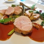 シュマン - L’assiette de COCHON KASYU roti et sa peau au citron et moutard
