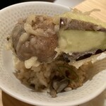 和心とんかつ あんず はなれ - 椎茸、茄子も良い仕上がり