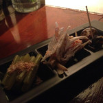 バー クロッカス - 本日のチャーム【フキ/ごぼうサラダ/バイ貝】