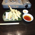 やっちろ - 海老天　サワラ?の天ぷら　イカの天ぷら