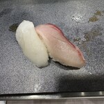 すしの美登利 立喰い - アオリイカと日向ブリ