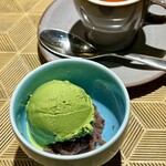 名駅 鉄板焼き 森本Ｘ Premium - 自家製あずきと抹茶アイスクリーム