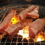 炭焼 金竜山 - サーロイン焼き中 2014.5.1X