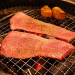 炭焼 金竜山 - 上タン焼き中 2014.5.1X