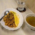 tell me キッチン - チキンライス　玉子焼き添え