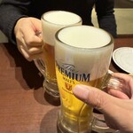 焼鳥 ハレツバメ - 生ビールで乾杯