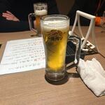 金沢おでんと地酒・地魚 あなば - 先ずはビールで乾杯です。