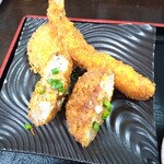 ひさや - 手前から　れんこんメンチカツ、海老フライ、カニクリームコロッケ