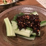 古窯庵 - そば味噌キュウリ