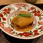 茜坂大沼 - ●お造り「気仙沼産戻り鰹の藁焼きと卵黄醤油」