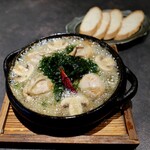 牡蠣と青海苔のマッシュルームアヒージョ