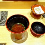 鮨 一 - 海老出汁の味噌汁