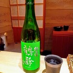 鮨 一 - 鶴齢 春陽 純米(新潟) 燗酒で