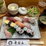 すし処 きむら - 料理写真:海鮮にぎり♪ お椀・茶碗蒸し・サラダ付きで 1100円