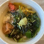 ブッフェダイニング アーカラ - ご飯のお共を お好みにのせて ダシをかけ ダシ茶漬け!!最高!!