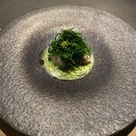 山形座 瀧波 - おかひじき　庄内羽太　お魚も柔らかく、おかひじきの食感が素晴らしいアクセント。優しくもしっかりとしたソースの味