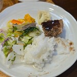 キッチン ブルー グローブ - ご飯、サラダを追加