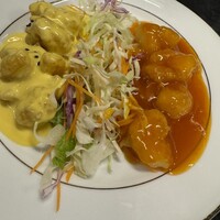 銀座夜市 - エビチリとエビマヨの合い盛