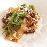 アーリア ディ タクボ - ランチ季節のおまかせコース(5)牛肉パスタ。お肉やわらかい！