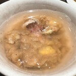 礒田 - 甘鯛と茨城の栗蒸し餡かけ。塩入れしたグジの塩味、栗の甘味、お出汁の旨味の三位一体に朦朧とするラッコ\(//∇//)\