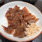 礒田 - 三膳目です。牛肉の時雨煮の甘さが大好き