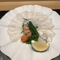 つむぐいと - ふぐ造り　あん肝添え