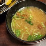 酒肴 新屋敷 - 滑子と三葉のお味噌汁