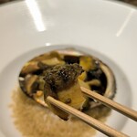 名駅 鉄板焼き 森本Ｘ Premium - 鮑の肝バター醤油