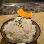 名駅 鉄板焼き 森本Ｘ Premium - ガリの炊き込みご飯