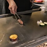 名駅 鉄板焼き 森本Ｘ Premium - 焼きしゃぶと季節の野菜