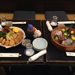 Misato - 一発目、刺身と揚げ物