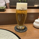 天冨良 ふぐ 銀座 天 - アサヒプレミアム生ビール熟撰