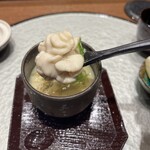 天冨良 ふぐ 銀座 天 - 白子の茶碗蒸し　白子アップ