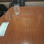 ロイヤルホスト - テーブル席と、お冷です。