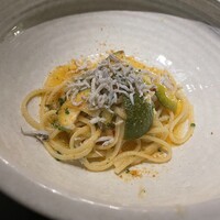 IN DISH - あおさのりとカラスミのアーリオオーリオ