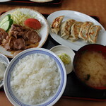 肉汁餃子のもりや - よくばり定食生姜焼き2024.11.06