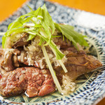 恵比寿 吉乃坐 - 大山鶏　白レバー葱ソース　吉乃坐人気の逸品