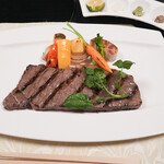 和田金 - サーロイイン、カリフローレ、エリンギ、マッシュポテト玉ねぎ