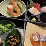 松葉温泉 滝の湯 - 焼魚、煮物、刺身など