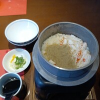 カニカニランド - 蟹釜めし(炊いた所)