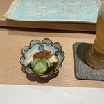 鮓処 ひろ志 - もずくと山芋の酒盗乗せ