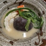 料理屋 みや﨑 - 金沢春菊　椎茸と。