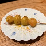 焼鳥 るい家 - 10. 新銀杏のからすみ掛け