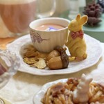 みずいろの花 - どんぐりウインナーとピンクのコーンスープ