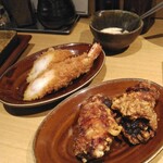 とんかつ けい太 - 大海老フライ　鶏の唐揚げ
