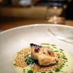 Metis - 北海道根室産 釣りキンキ 炭焼 チヂミ法蓮草 福光屋酒造代吟醸酒粕 北海道産イクラ