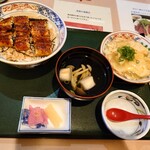 ひのや - うな丼(鰻3貫)吸い物付き　2,000円＋湯葉あんかけ豆腐　750円