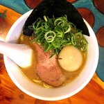地鶏食堂 - ミニラーメン（地鶏豚骨）＋味玉