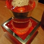 釣り魚の店舟武 - 雪の茅舎 山廃純米、グラスになみなみと注いでくれる。