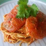 トマトのステーキパスタ